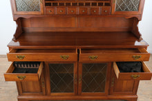 Load image into Gallery viewer, Pennsylvania House Solid Cherry Hutch and Sideboard with Leaded Glass Doors