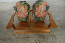 Load image into Gallery viewer, The Blooming Chair Hand Painted Cedar Adirondack Double Bench with Ottoman