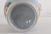 Load image into Gallery viewer, Vintage Schroffen Enzian Liquor Bottle Blue Floral with Mini Mugs