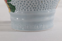 Load image into Gallery viewer, Vintage Schroffen Enzian Liquor Bottle Blue Floral with Mini Mugs