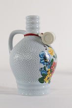 Load image into Gallery viewer, Vintage Schroffen Enzian Liquor Bottle Blue Floral with Mini Mugs