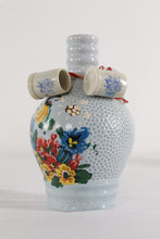 Load image into Gallery viewer, Vintage Schroffen Enzian Liquor Bottle Blue Floral with Mini Mugs