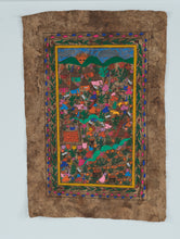 Load image into Gallery viewer, Vibrant Mexican Folk Art Village Scene on Handmade Amate Bark Paper – 16" x 24" – Traditional Indigenous Style