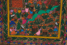 Load image into Gallery viewer, Vibrant Mexican Folk Art Village Scene on Handmade Amate Bark Paper – 16" x 24" – Traditional Indigenous Style