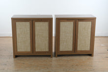 Load image into Gallery viewer, OAKHAM Home Rattan Storage Cabinet Set of 2 in Walnut Finish