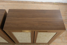 Load image into Gallery viewer, OAKHAM Home Rattan Storage Cabinet Set of 2 in Walnut Finish