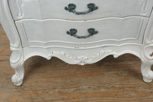 Load image into Gallery viewer, Pair of French Provincial Style Nightstands with Curved Front and Carved Detail
