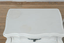 Load image into Gallery viewer, Pair of French Provincial Style Nightstands with Curved Front and Carved Detail