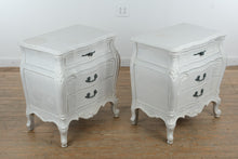 Load image into Gallery viewer, Pair of French Provincial Style Nightstands with Curved Front and Carved Detail