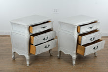 Load image into Gallery viewer, Pair of French Provincial Style Nightstands with Curved Front and Carved Detail