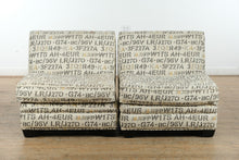 Load image into Gallery viewer, Pair of Jonathan Lewis Numerical Slipper Chairs – Modern Print