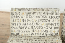 Load image into Gallery viewer, Pair of Jonathan Lewis Numerical Slipper Chairs – Modern Print