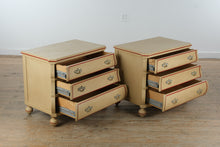 Load image into Gallery viewer, French Provincial Style Cream Nightstand with Red Trim Accents – 3 Drawer Chest