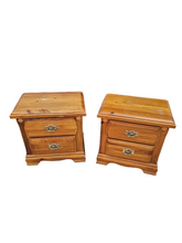 Load image into Gallery viewer, Pair of Rustic Solid Pine Nightstands