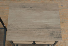Load image into Gallery viewer, Industrial Wood and Metal Nightstands Pair with Drawer and Mesh Shelf