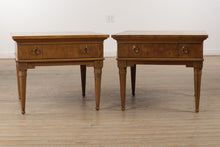 Load image into Gallery viewer, Pair of Wide Mid Century Burled Side Tables - American of Martinsville