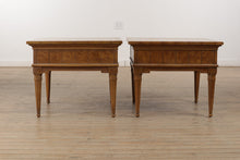Load image into Gallery viewer, Pair of Wide Mid Century Burled Side Tables - American of Martinsville