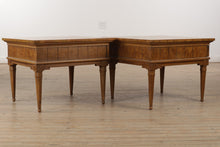 Load image into Gallery viewer, Pair of Wide Mid Century Burled Side Tables - American of Martinsville