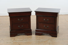 Load image into Gallery viewer, Pair of Ashley Furniture Janel Nightstands in Dark Wood Finish with Two Drawers