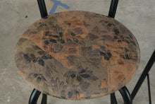 Load image into Gallery viewer, Pair of Modern Black Metal Counter Height Bar Stools with Upholstered Seats