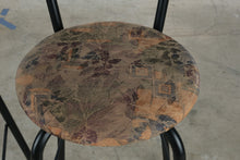 Load image into Gallery viewer, Pair of Modern Black Metal Counter Height Bar Stools with Upholstered Seats