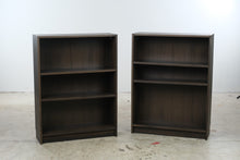 Load image into Gallery viewer, Pair of IKEA BILLY Dark Brown Low Bookcases with Adjustable Shelves