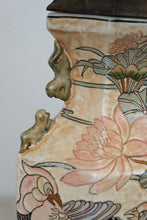 Load image into Gallery viewer, Vintage Pair Asian Ceramic Table Lamps Birds Lotus Flowers 33 Inch