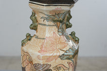 Load image into Gallery viewer, Vintage Pair Asian Ceramic Table Lamps Birds Lotus Flowers 33 Inch