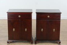 Load image into Gallery viewer, Pair of Bombay Nightstands with Lower Cabinet Storage