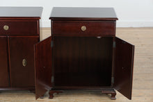 Load image into Gallery viewer, Pair of Bombay Nightstands with Lower Cabinet Storage
