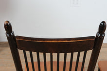 Load image into Gallery viewer, French Country Spindle Back Dining Chairs Set of 2 Black Wood Cherry Seats