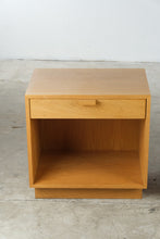 Load image into Gallery viewer, Pair of Charles Webb Solid Oak Modern Nightstands with Drawer and Open Shelf