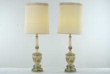 Load image into Gallery viewer, Tall Vintage Painted Cherub Chalkware Lamps