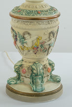 Load image into Gallery viewer, Tall Vintage Painted Cherub Chalkware Lamps