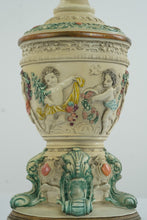 Load image into Gallery viewer, Tall Vintage Painted Cherub Chalkware Lamps