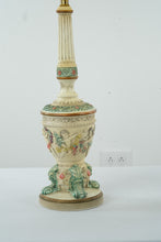 Load image into Gallery viewer, Tall Vintage Painted Cherub Chalkware Lamps