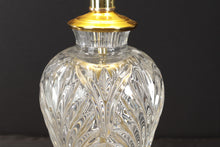 Load image into Gallery viewer, Pair of Clear Cut Glass Lamps with Pewter Bases