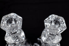 Load image into Gallery viewer, Pair of Crystal Pinwheel Candle Holders - 7"