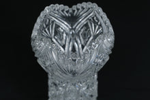 Load image into Gallery viewer, Set of Two Cut Crystal Vases with Scalloped Rim and Starburst Panels