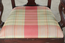 Load image into Gallery viewer, Pair of Chippendale Style Mahogany Armchairs with Plaid Upholstery