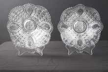 Load image into Gallery viewer, Pair of EAPG 10" Clear cut glass plates branch leaves