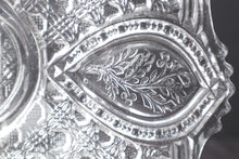 Load image into Gallery viewer, Pair of EAPG 10" Clear cut glass plates branch leaves