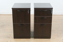 Load image into Gallery viewer, Modern Espresso Locking File Cabinets Set with Drawer Storage