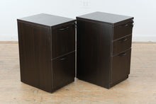 Load image into Gallery viewer, Modern Espresso Locking File Cabinets Set with Drawer Storage