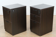 Load image into Gallery viewer, Modern Espresso Locking File Cabinets Set with Drawer Storage