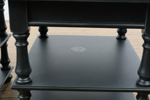 Load image into Gallery viewer, Flexsteel Charcoal Gray Wood End Tables Pair Three Tier Side Tables with Turned Legs