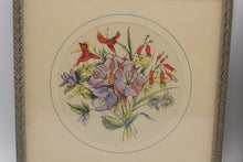 Load image into Gallery viewer, Framed Floral Prints Pair Vintage Botanical Wall Art Set Gold Tone Frames