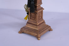 Load image into Gallery viewer, Pair Neoclassical Gold Table Lamps Lion Head Column Form 29 Inch