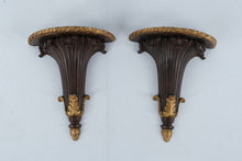 Load image into Gallery viewer, Pair Decorative Wall Shelves Faux Wood Gold Florentine Style 15 Inch