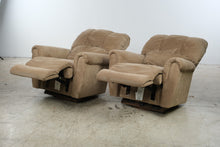 Load image into Gallery viewer, Pair of La-Z-Boy Swivel Rocker Recliners in Tan Upholstery
